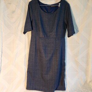 Mikarose L Professional Blue Sheath Dress Elbow Length Sleeve Polyester